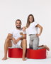 Atelier Del Sofa Round Pouf - Rojo